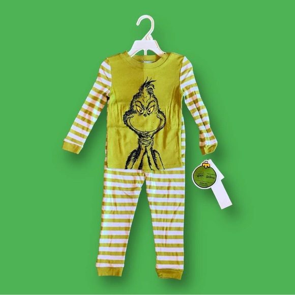 Dr. Seuss Other - ONLY ONE 3T LEFT! NEW THE GRINCH GREEN STRIPED CHRISTMAS PAJAMAS
